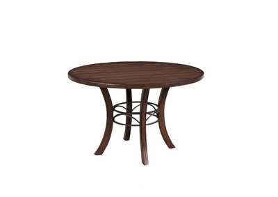 Image for Cameron Chestnut Round Wood Dining Table w/Metal Ring
