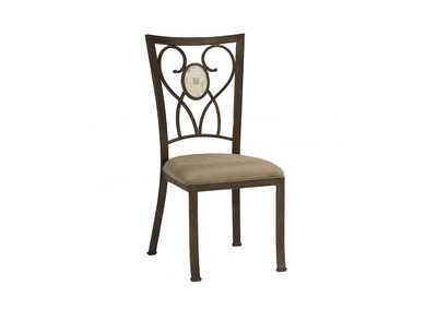 Image for Brookside Brown/Beige Oval Fossil Back Dining Chair (Set of 2)
