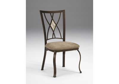 Image for Brookside Brown/Beige Diamond Fossil Back Dining Chair (Set of 2)
