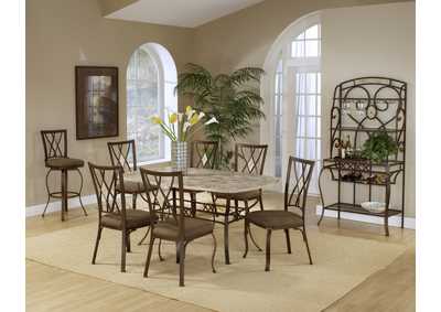 Image for Brookside Fossilstone 5-Piece Rectangle Dining Set w/Diamond Back Chairs