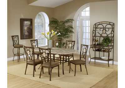 Image for Brookside Fossilstone 7-Piece Rectangle Dining Set w/Oval Back Chairs