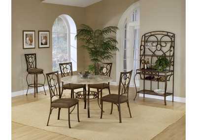 Image for Brookside Fossilstone 5-Piece Round Dining Set w/Oval Back Chairs