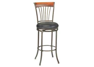 Image for Riley Wood Top with Metal Spoke Swivel Counter Stool