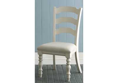 Image for Pine Island Old White Ladder Back Side Chair (Set of 2)