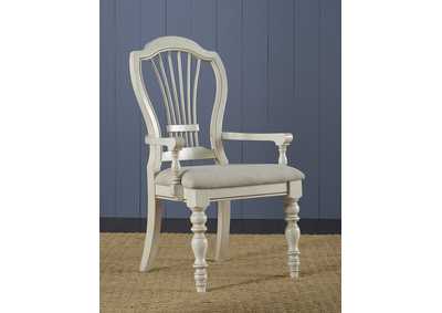 Image for Pine Island Wheat Old White Back Arm Chair (Set of 2)