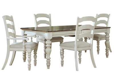 Image for Pine Island Old White 5 Piece Dining Set w/Ladder Back Chairs