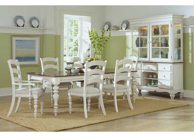 Image for Pine Island Old White 7 Piece Dining Set w/Ladder Back Chairs