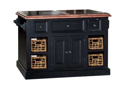 Image for Tuscan Retreat Large Granite Top Kitchen Island with 2 Baskets