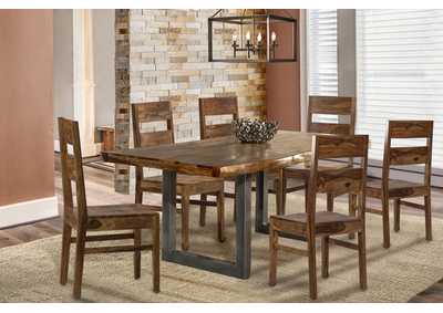 Image for Emerson Natural Sheesham 7-Piece Rectangle Dining Set