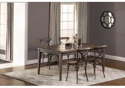 Image for Lorient Gray/Charcoal 5-Piece Rectangle Dining Set w/X Back Dining Chair