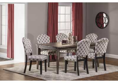 Image for Lorient Gray/Charcoal 7-Piece Rectangle Dining Set w/Parsons Dining Chair