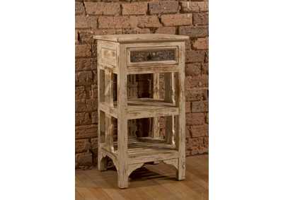 Image for Alena Accent Stand - Distressed Whitewash Finish