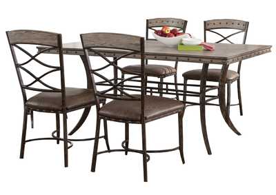 Image for Emmons Washed Gray 5-Piece Rectangle Dining Set