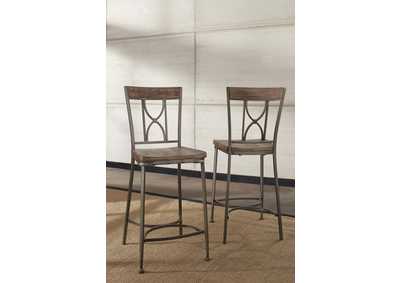 Image for Paddock Brown/Gray Non-Swivel Counter Height Stool (Set of 2)