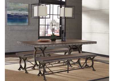 Image for Paddock Brown/Gray 3-Piece Rectangle Dining Set