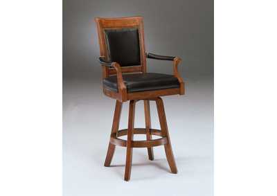 Image for Kingston Game Swivel Leather Back Bar Stool