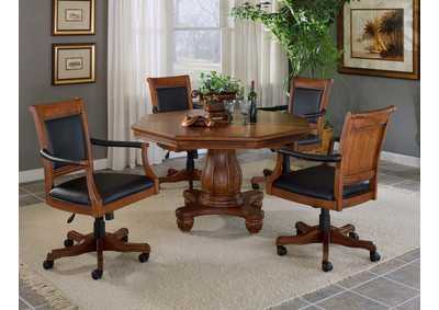 Image for Kingston Cherry 5-Piece Game Set w/Leather Back Game Chair