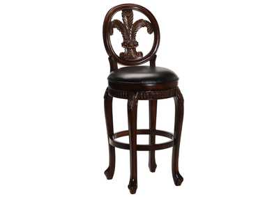 Image for Fleur de Lis Triple Leaf Counter Stool w/Leather Seat