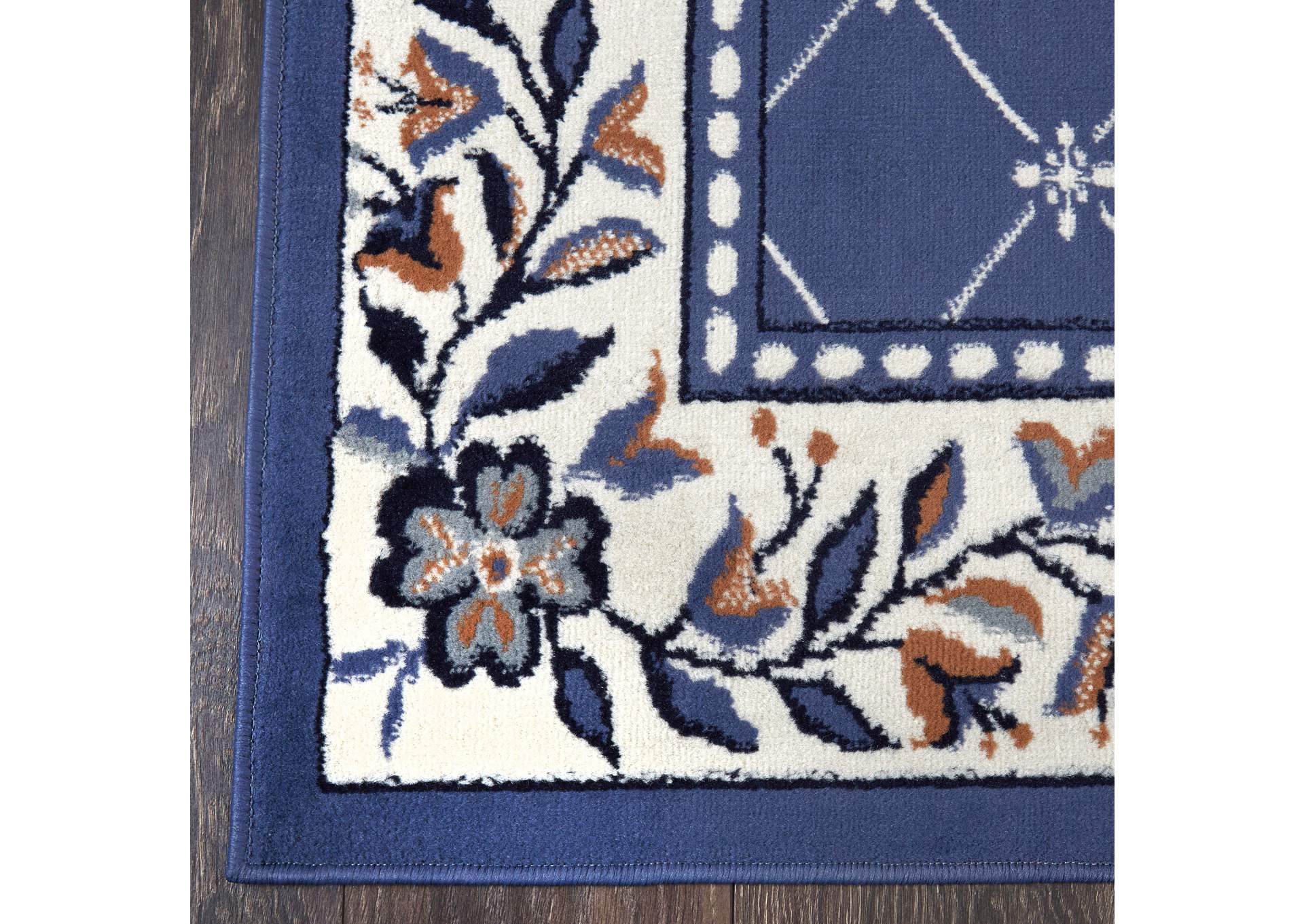 Premium Aydin Country Blue Area Rug,Home Dynamix