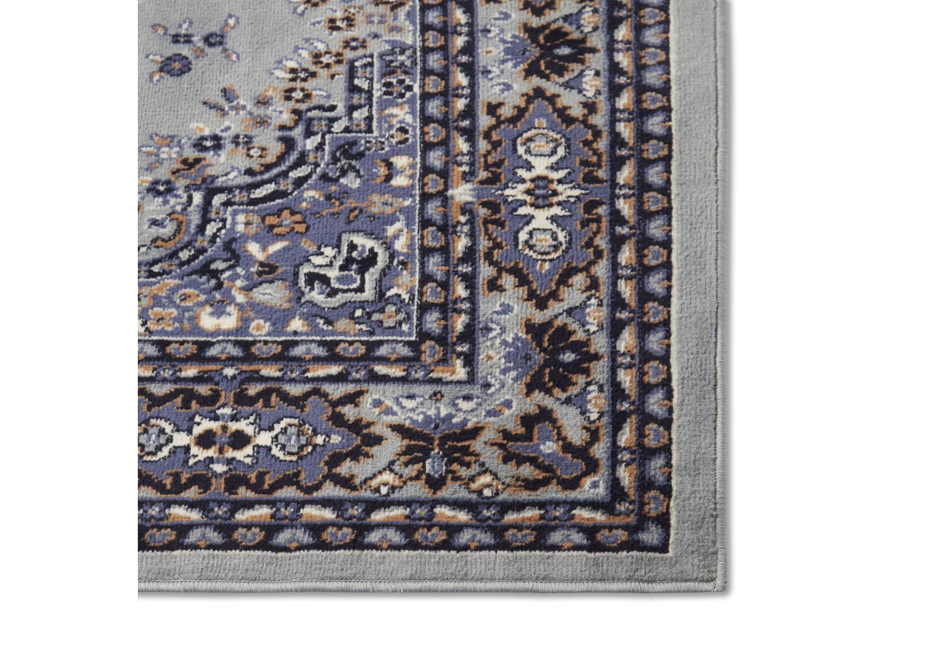 Premium Sakarya Area Rug Gray/Blue, 21"x35",Home Dynamix