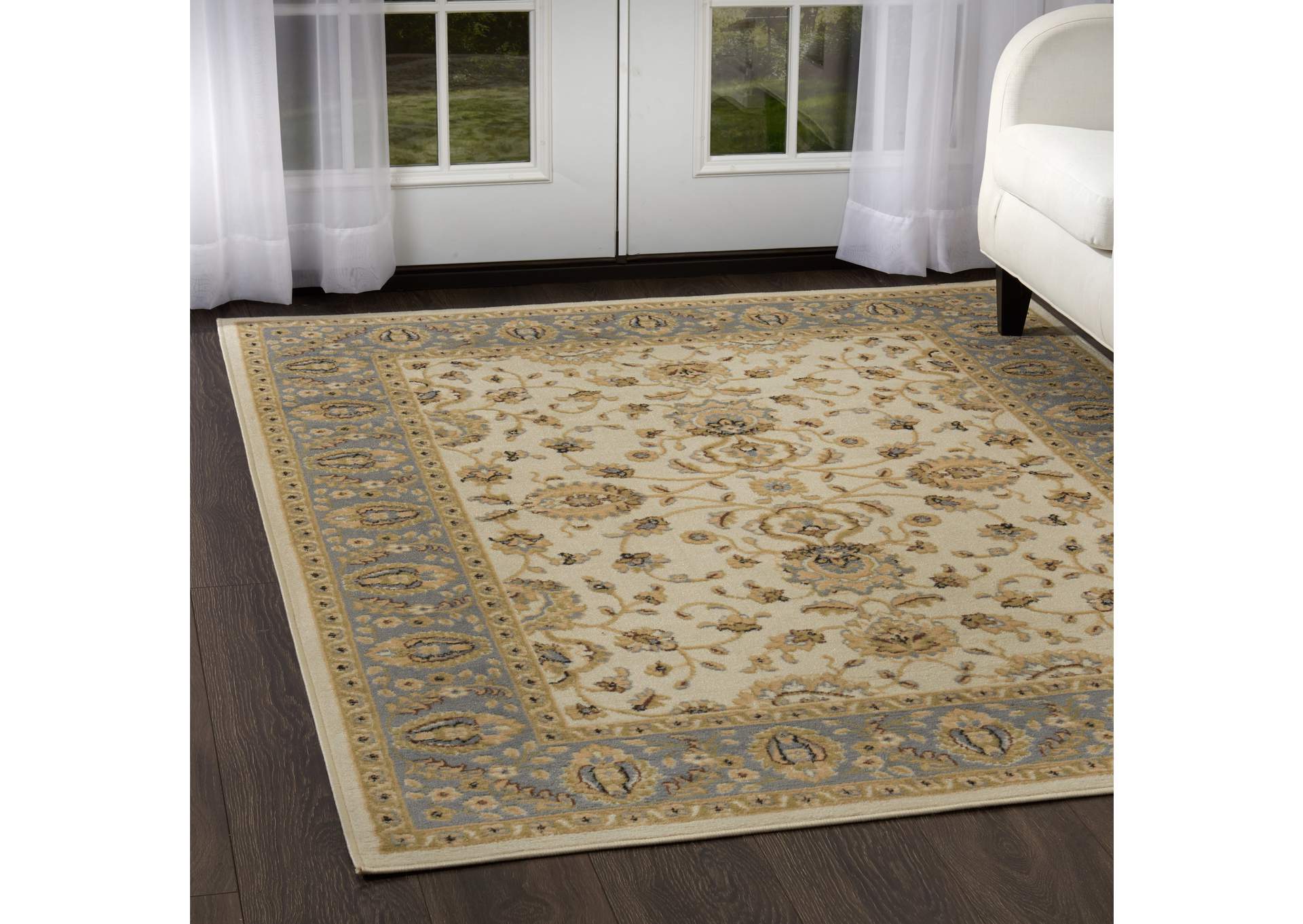 Optimum Maoz Area Rug Ivory/Blue, 5'2"x7'2",Home Dynamix