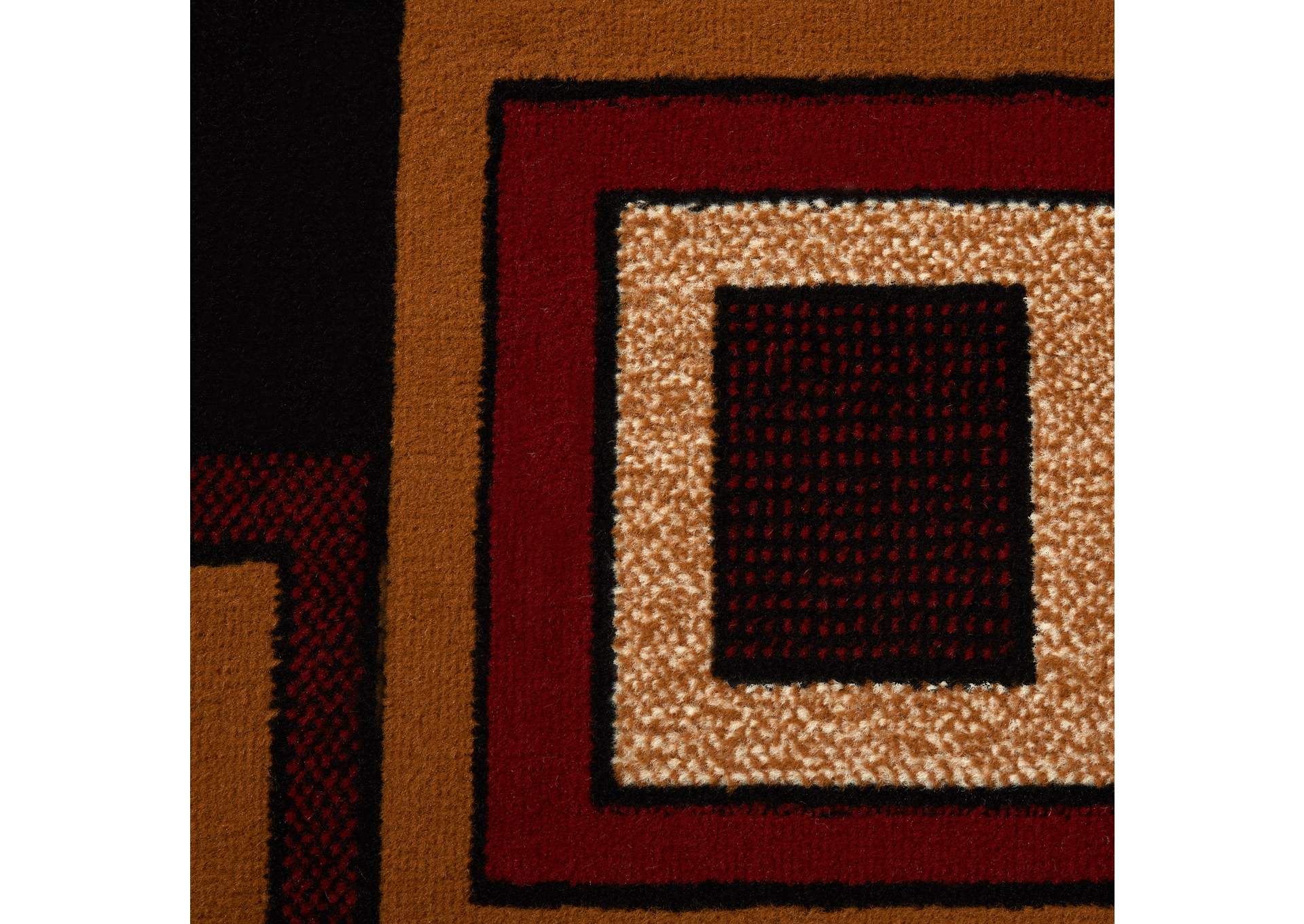 Premium Nikola Area Rug Red/Brown, 21"x35",Home Dynamix