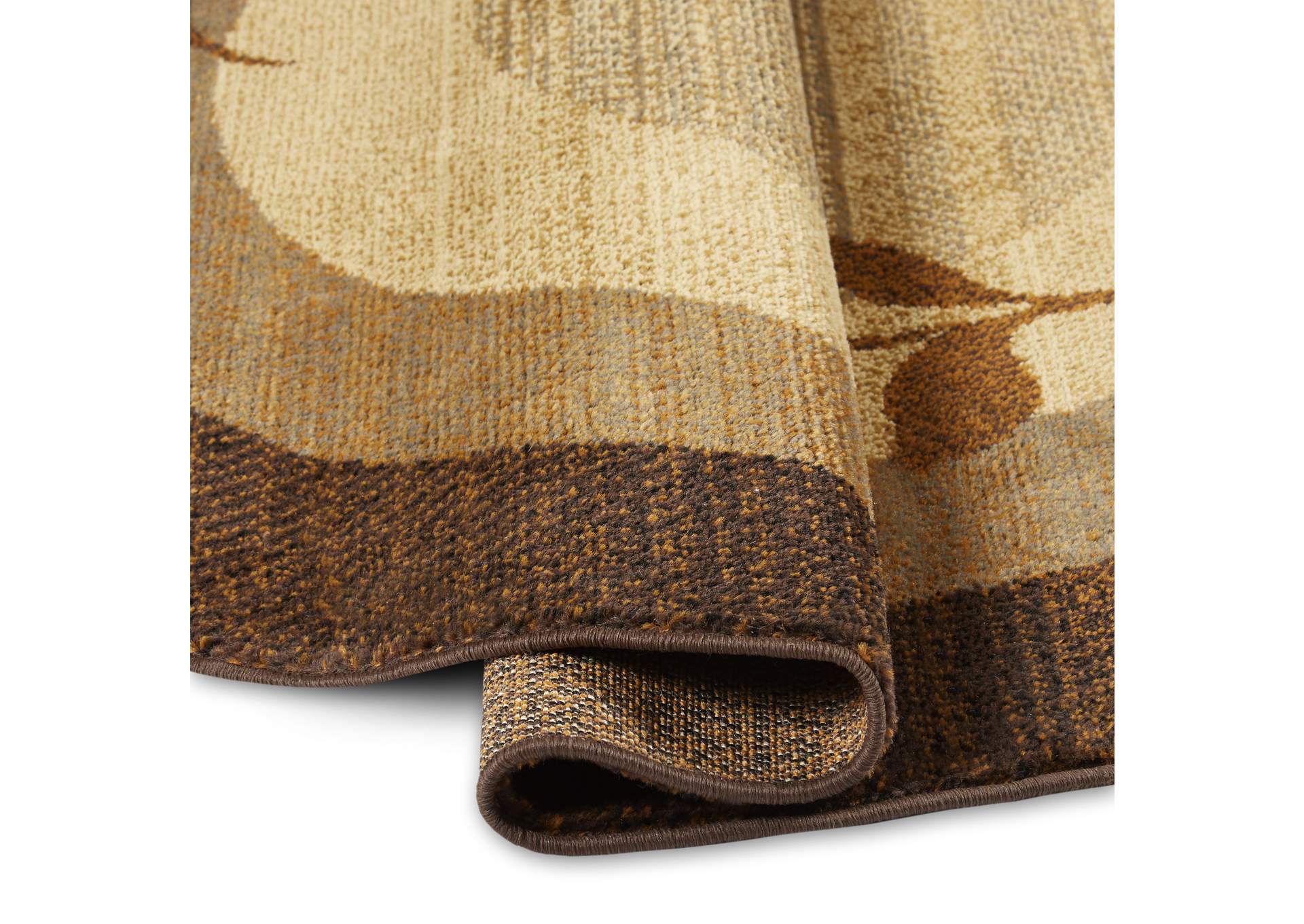 Royalty Clover Area Rug Brown/Blue, 7'10" Round,Home Dynamix