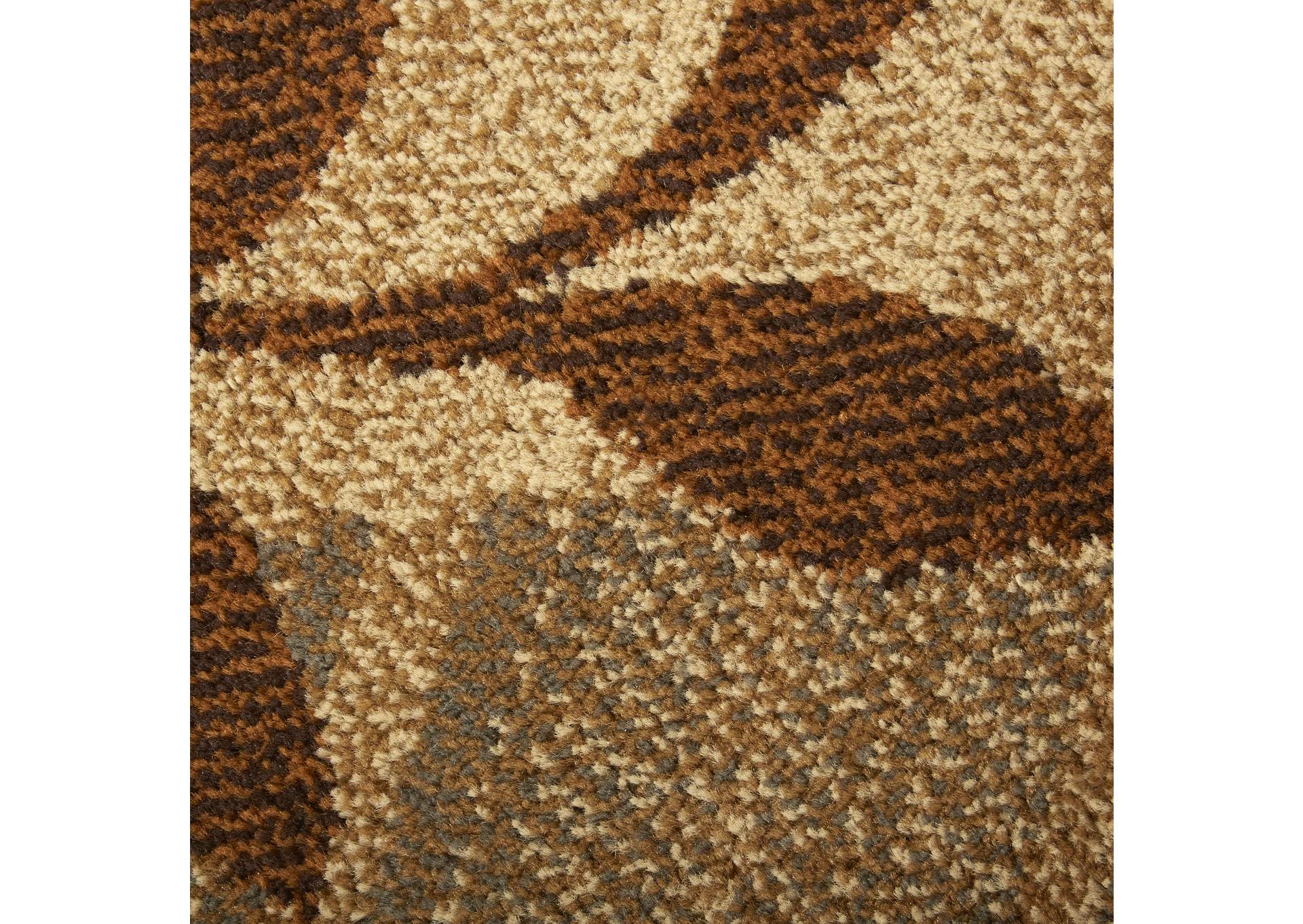 Royalty Clover Area Rug Brown/Blue, 7'10" Round,Home Dynamix