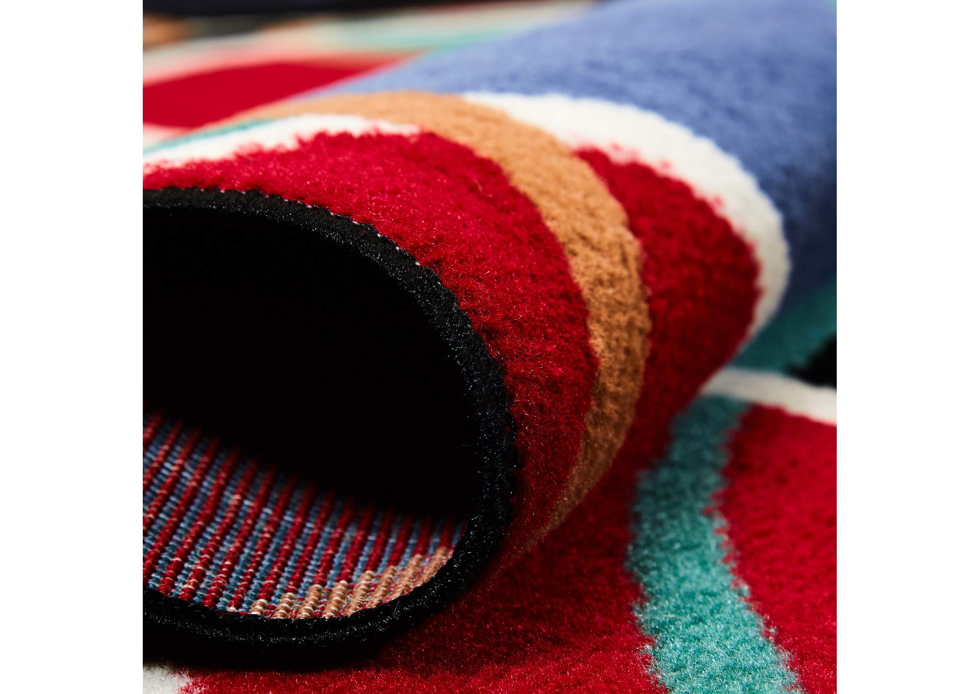 Premium Loire Area Rug Black/Blue, 21"X35",Home Dynamix