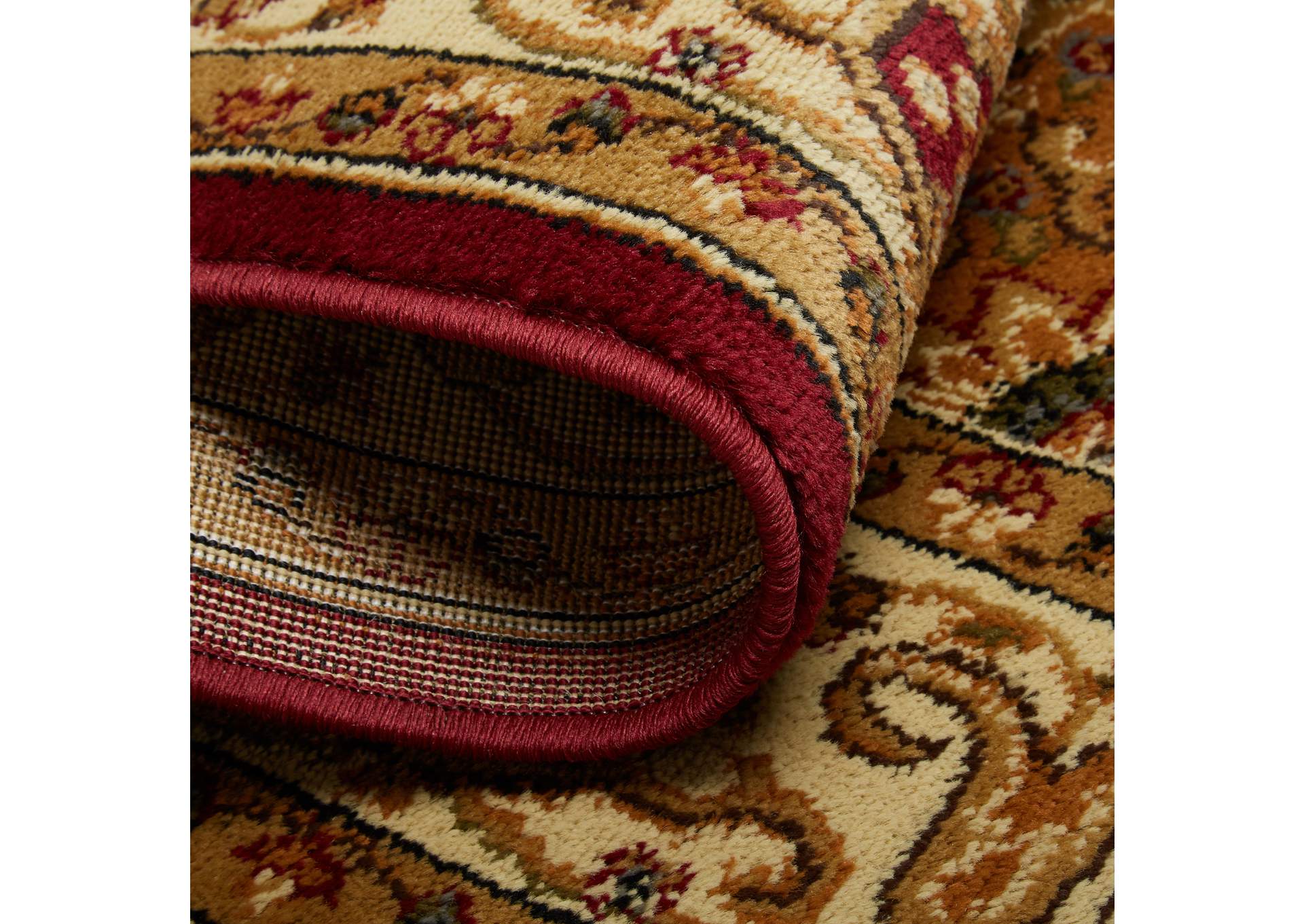 Royalty Tansy Area Rug Red/Ivory, 1'9"x7'2",Home Dynamix