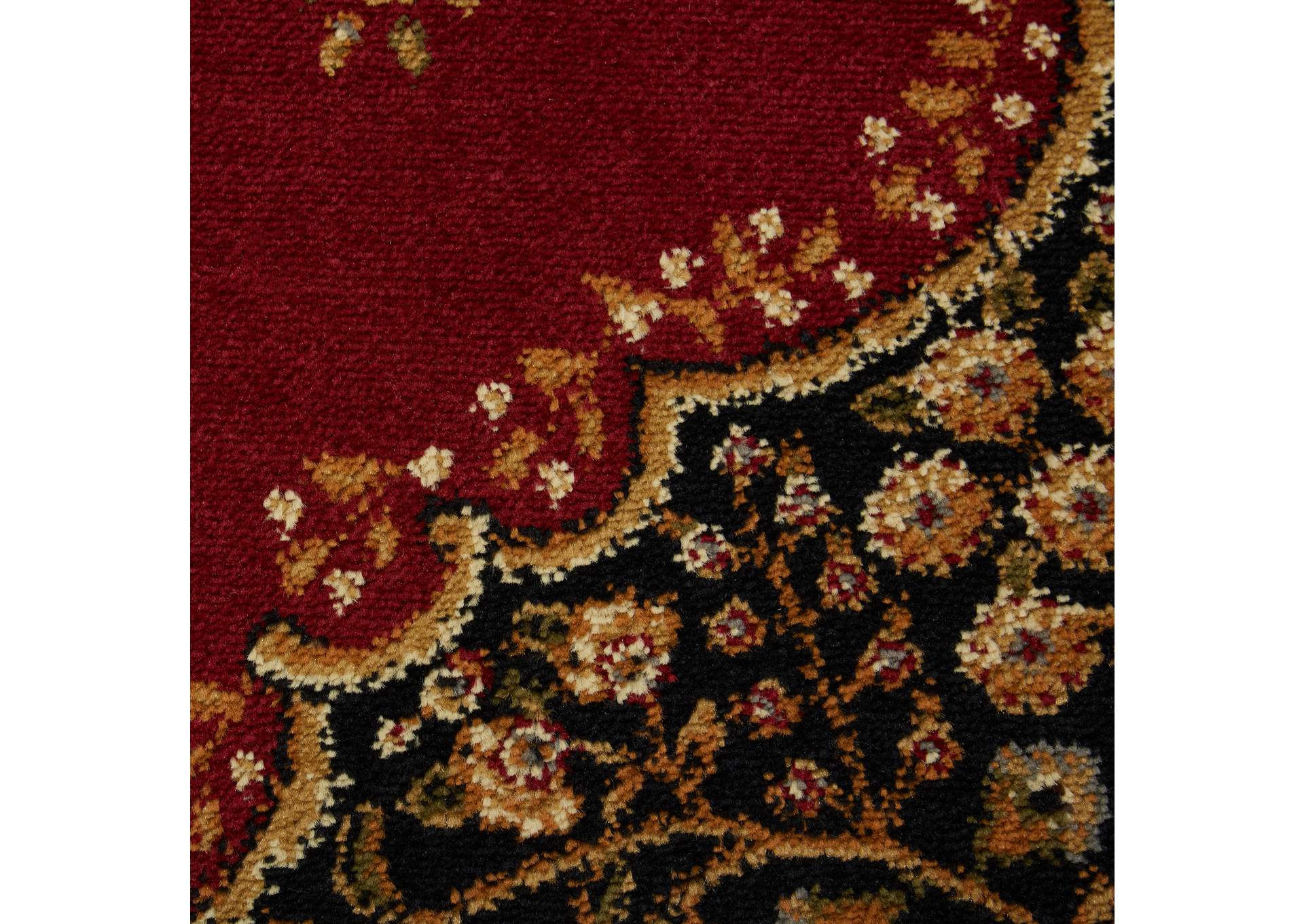 Royalty Tansy Area Rug Red/Ivory, 1'9"x7'2",Home Dynamix