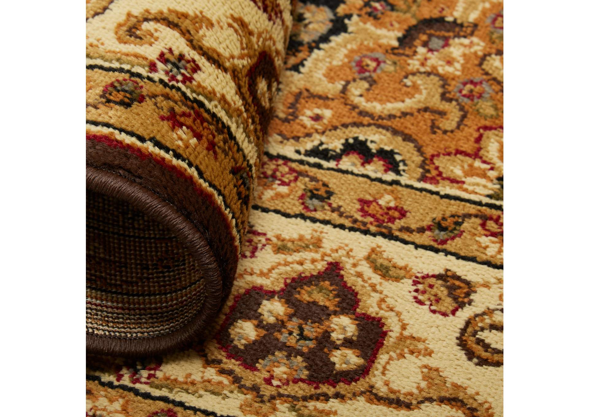 Royalty Tansy Area Rug Brown/Ivory, 1'9"x7'2",Home Dynamix