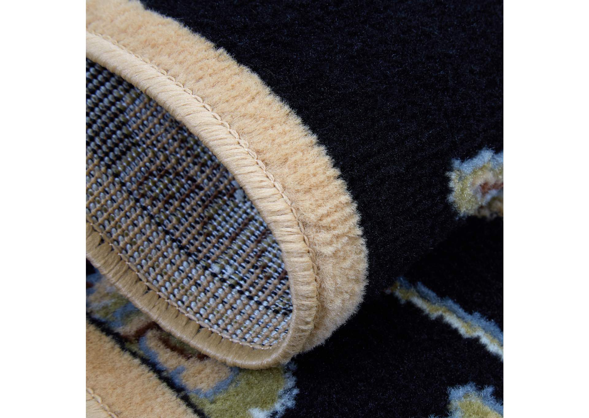 Optimum Malin Area Rug Black/Beige, 5'2"x7'2",Home Dynamix