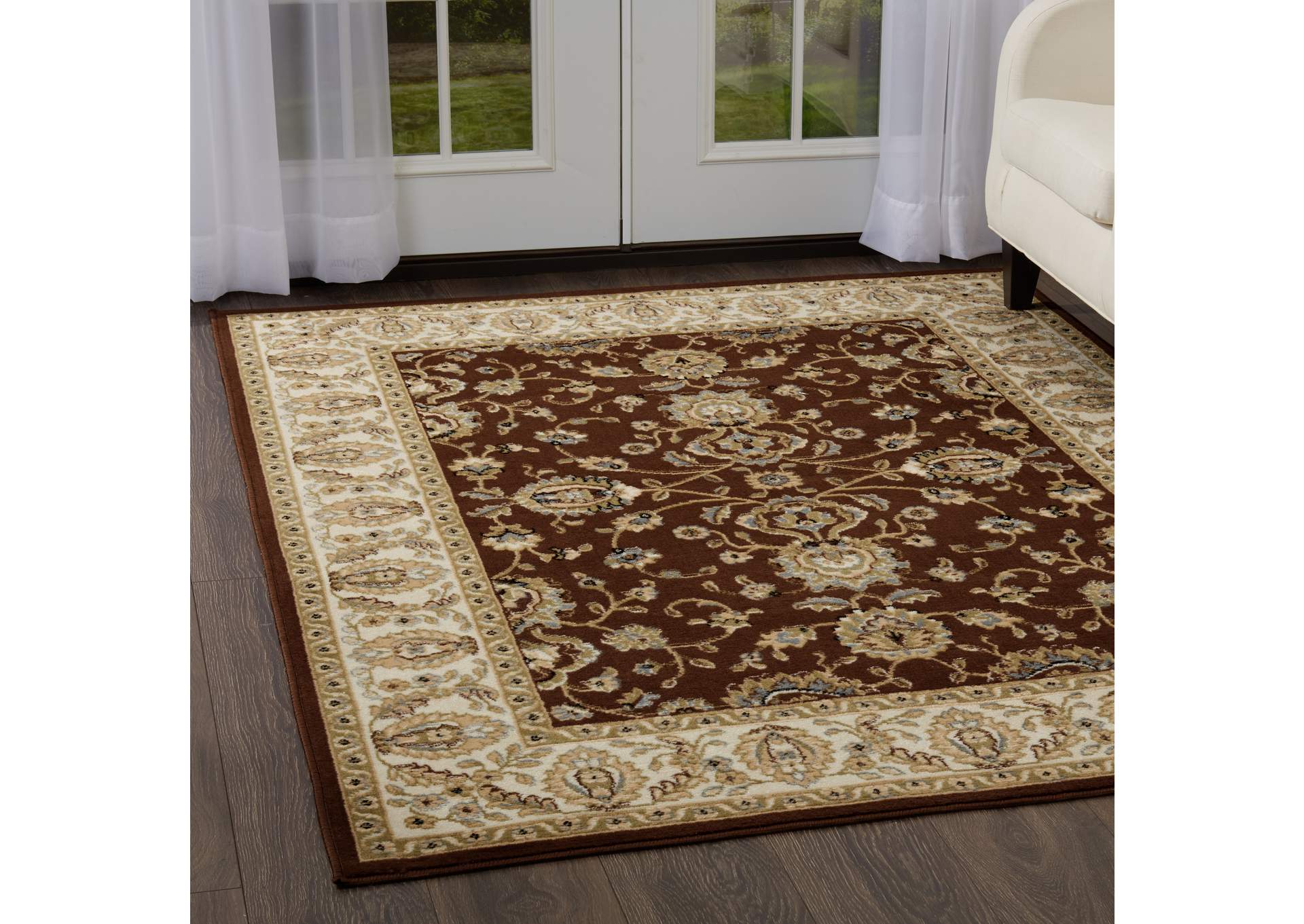 Optimum Maoz Area Rug Brown/Ivory, 5'2"x7'2",Home Dynamix