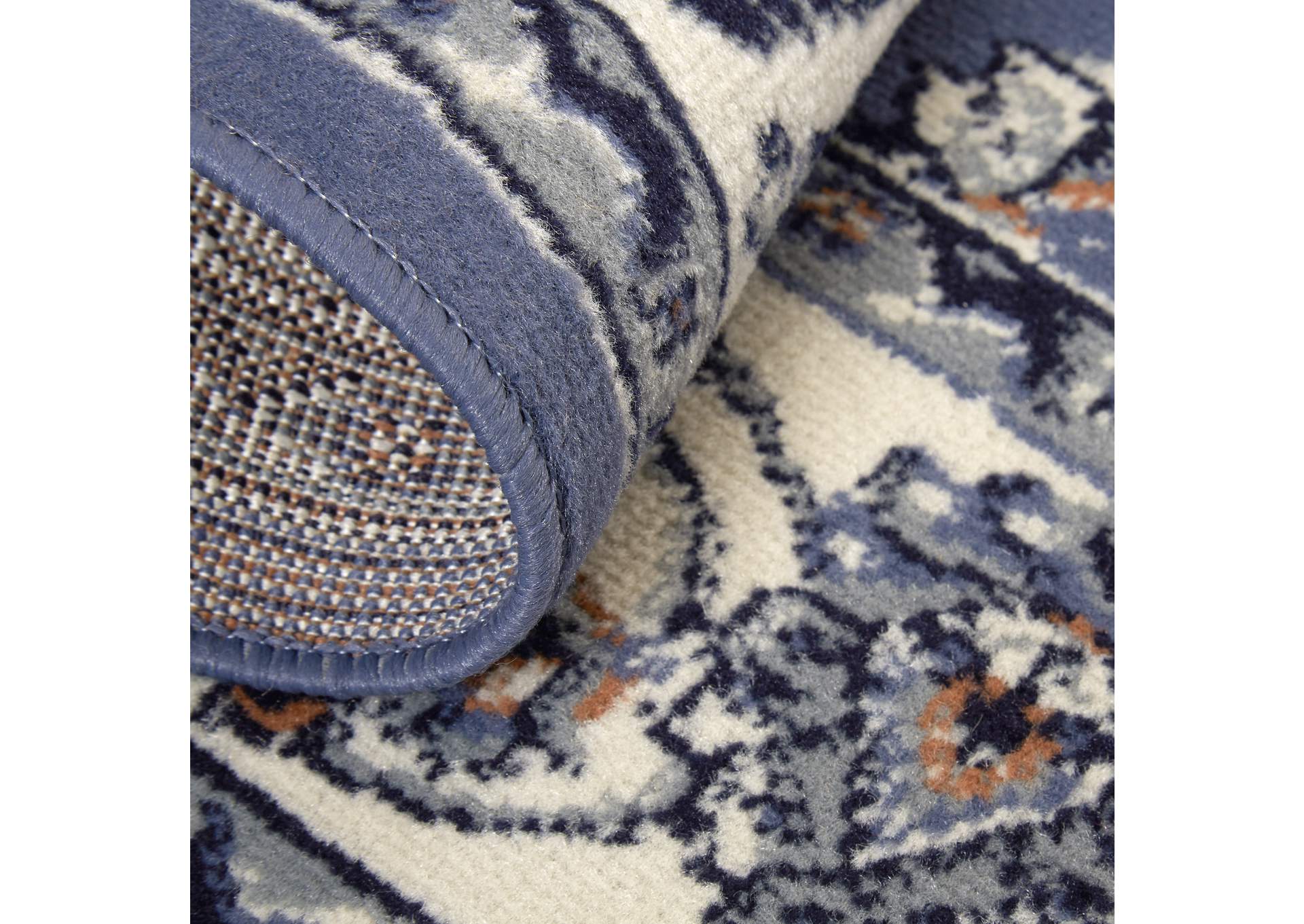 Ariana Badah Area Rug Blue/Ivory, 3 Piece Set,Home Dynamix