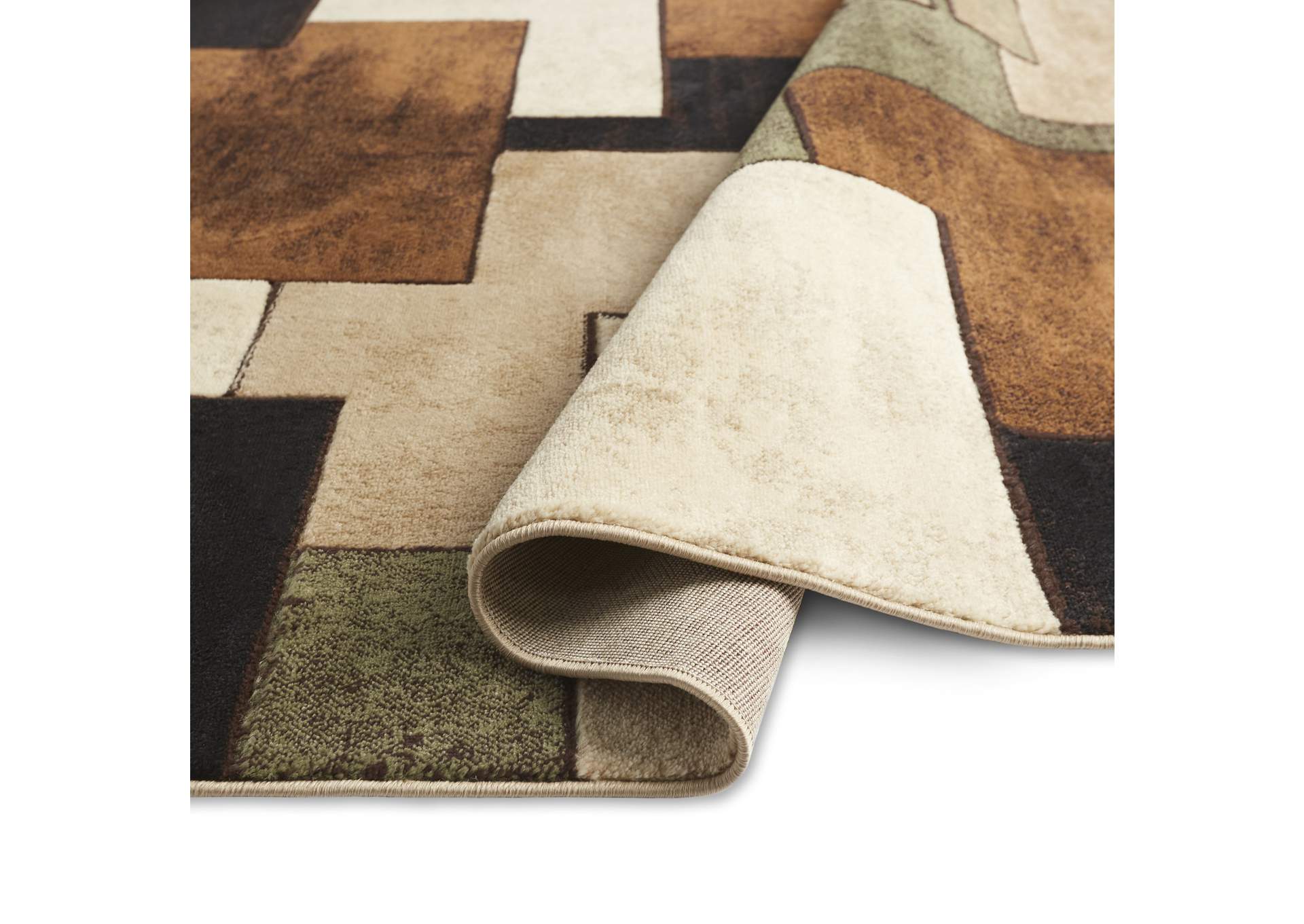 Tribeca Mason Area Rug Brown/Green, 18.9"x31.5",Home Dynamix