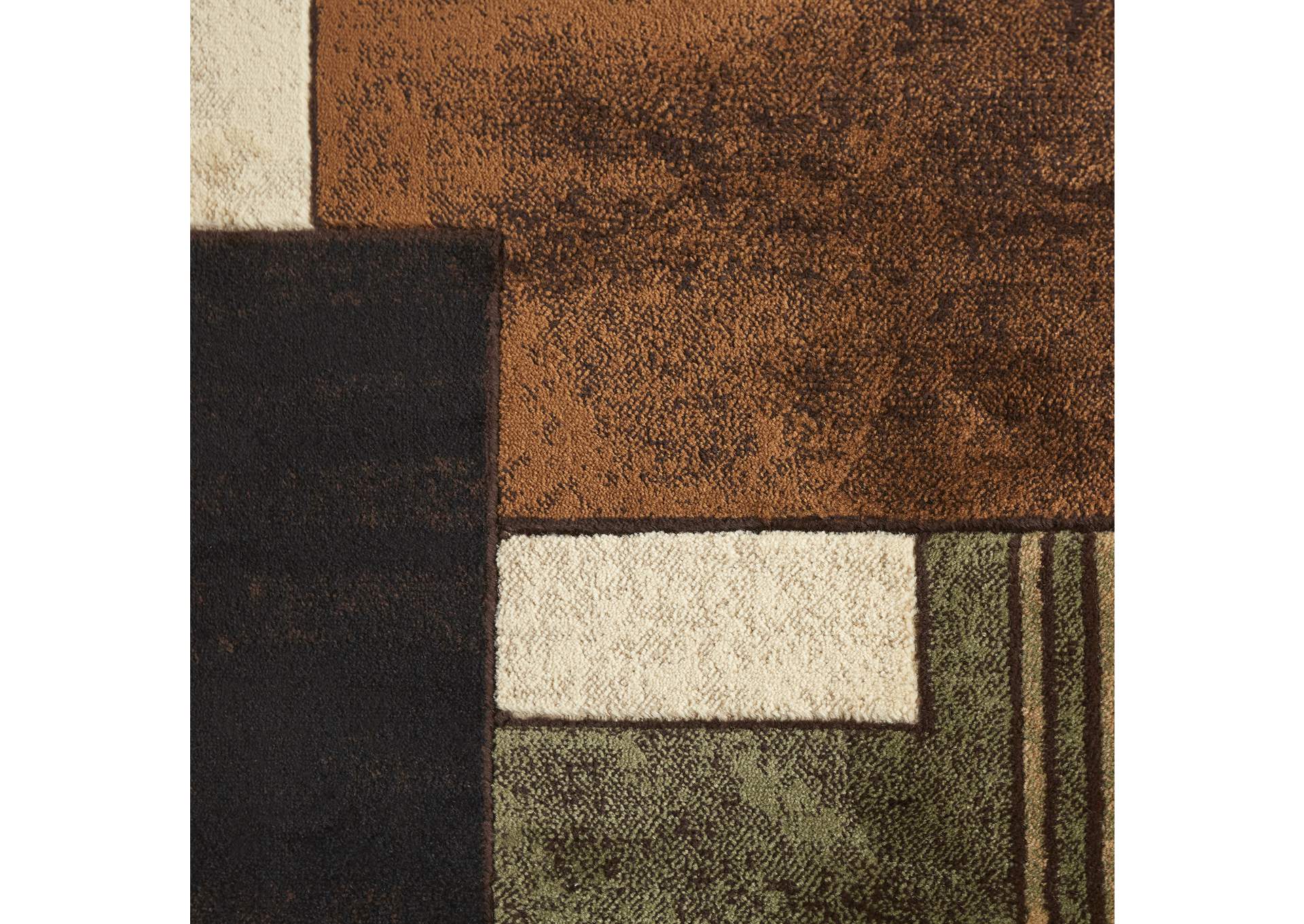 Tribeca Mason Area Rug Brown/Green, 18.9"x31.5",Home Dynamix