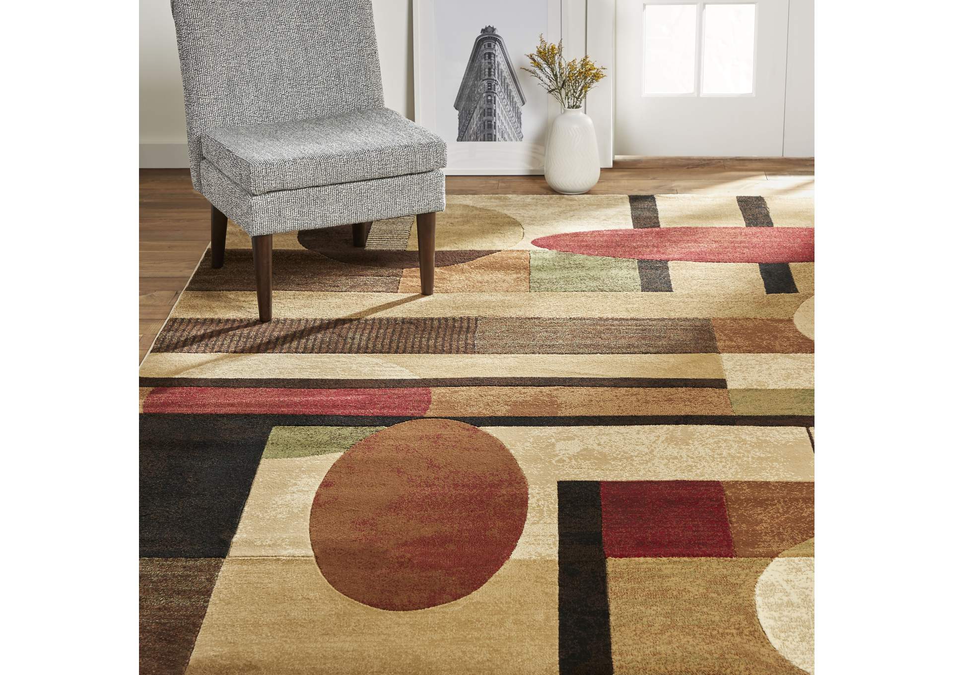 Tribeca Jasmine Area Rug Beige/Brown, 18.9"x31.5",Home Dynamix