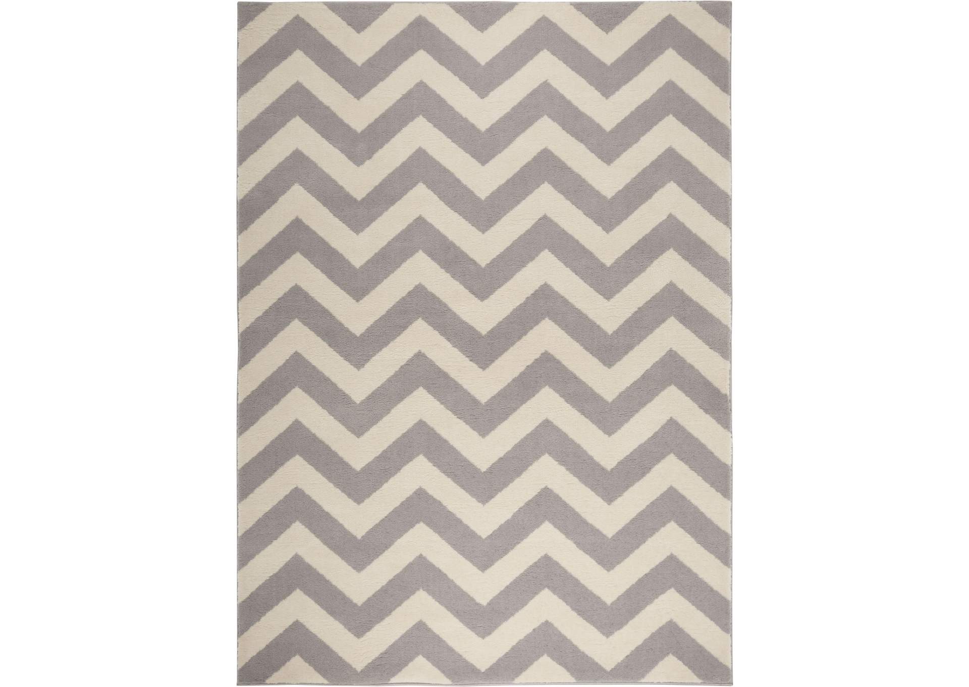 Tremont Chevron Area Rug Gray/Ivory, 5'3"x7'2",Home Dynamix