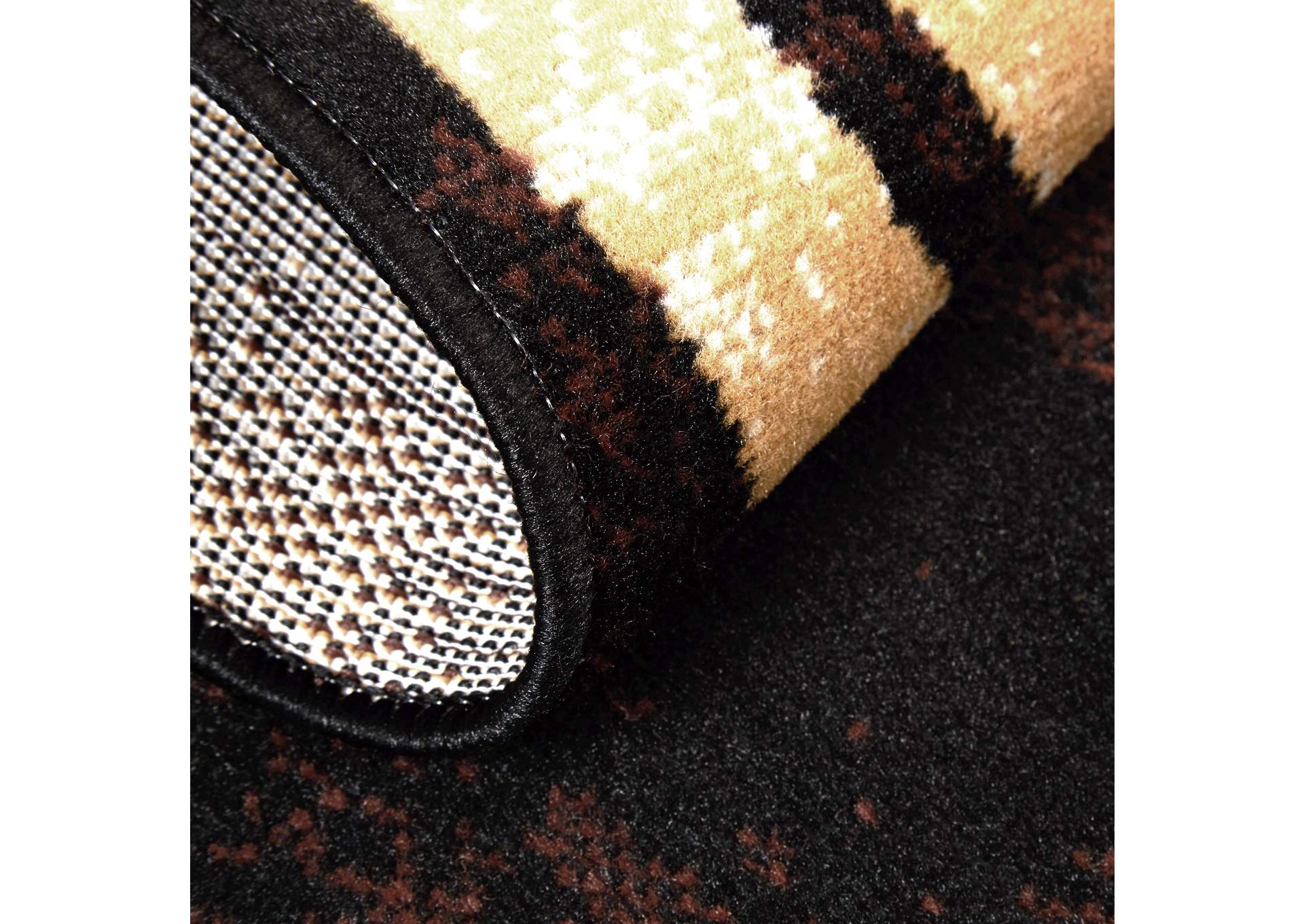 Premium Nile Area Rug Black/Brown, 21"x35",Home Dynamix