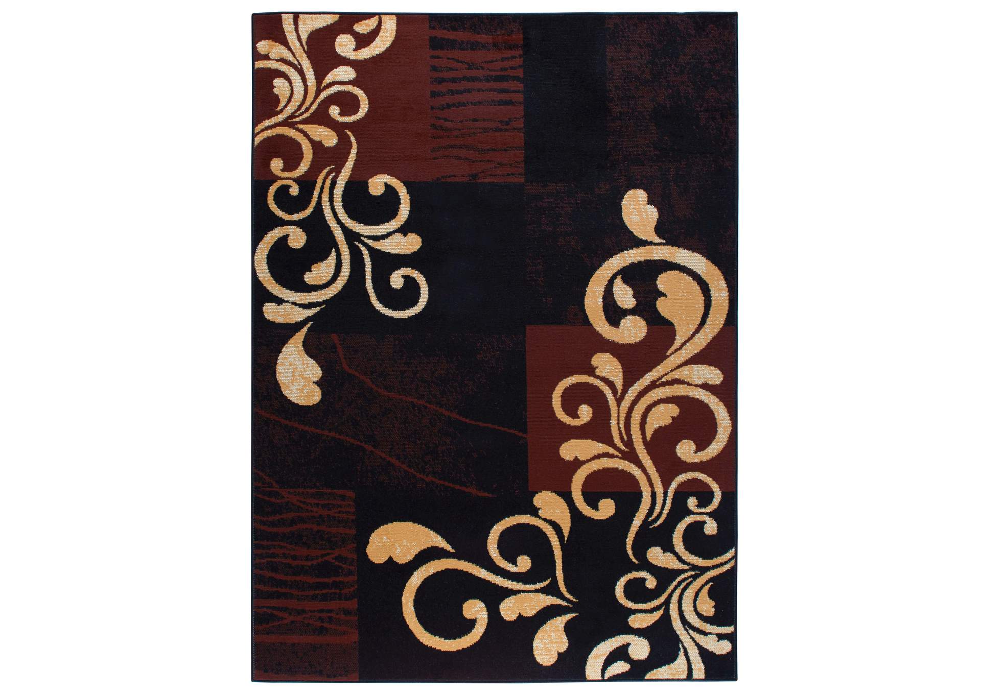 Premium Nile Area Rug Black/Brown, 21"x35",Home Dynamix