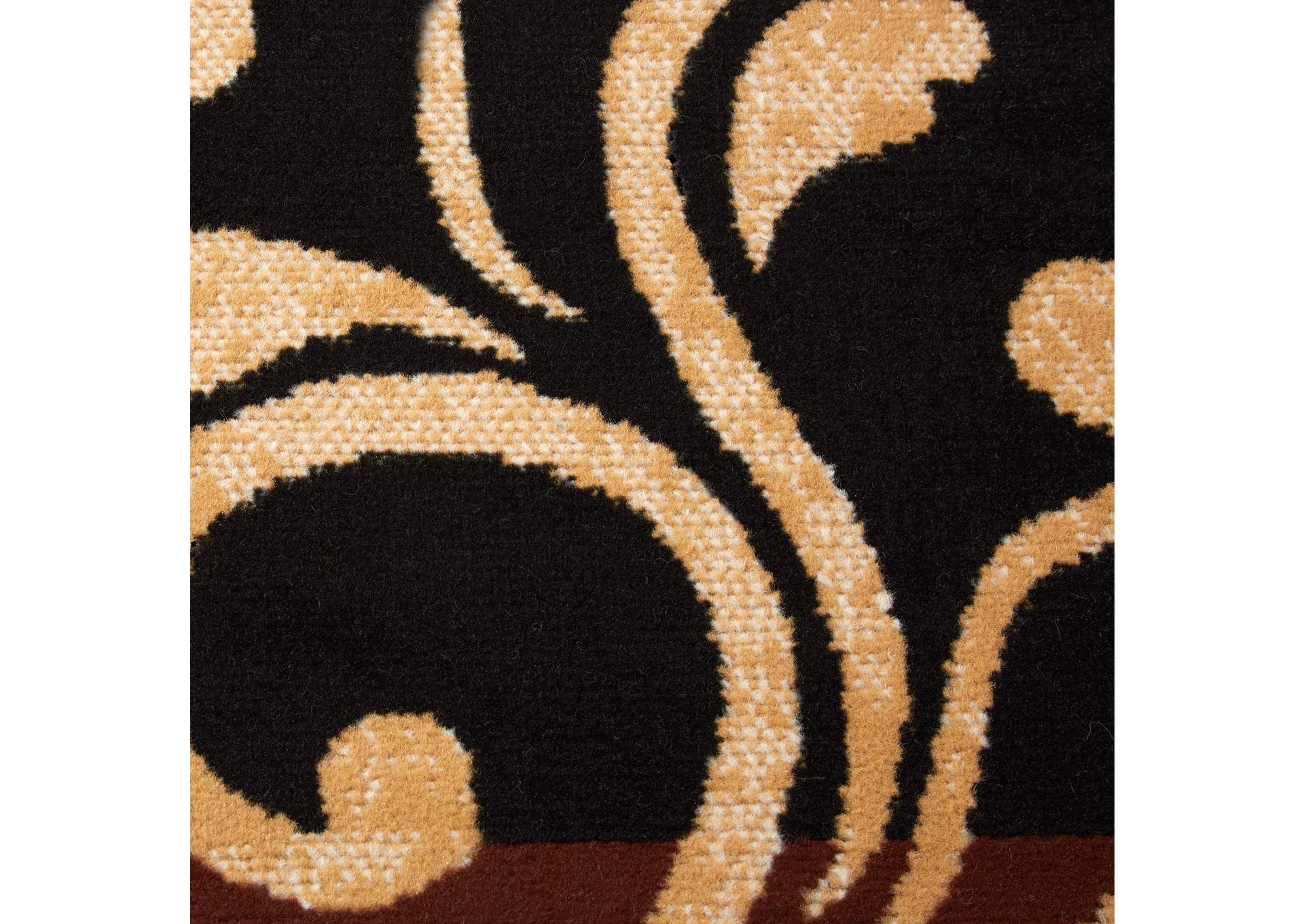 Premium Nile Area Rug Black/Brown, 21"x35",Home Dynamix