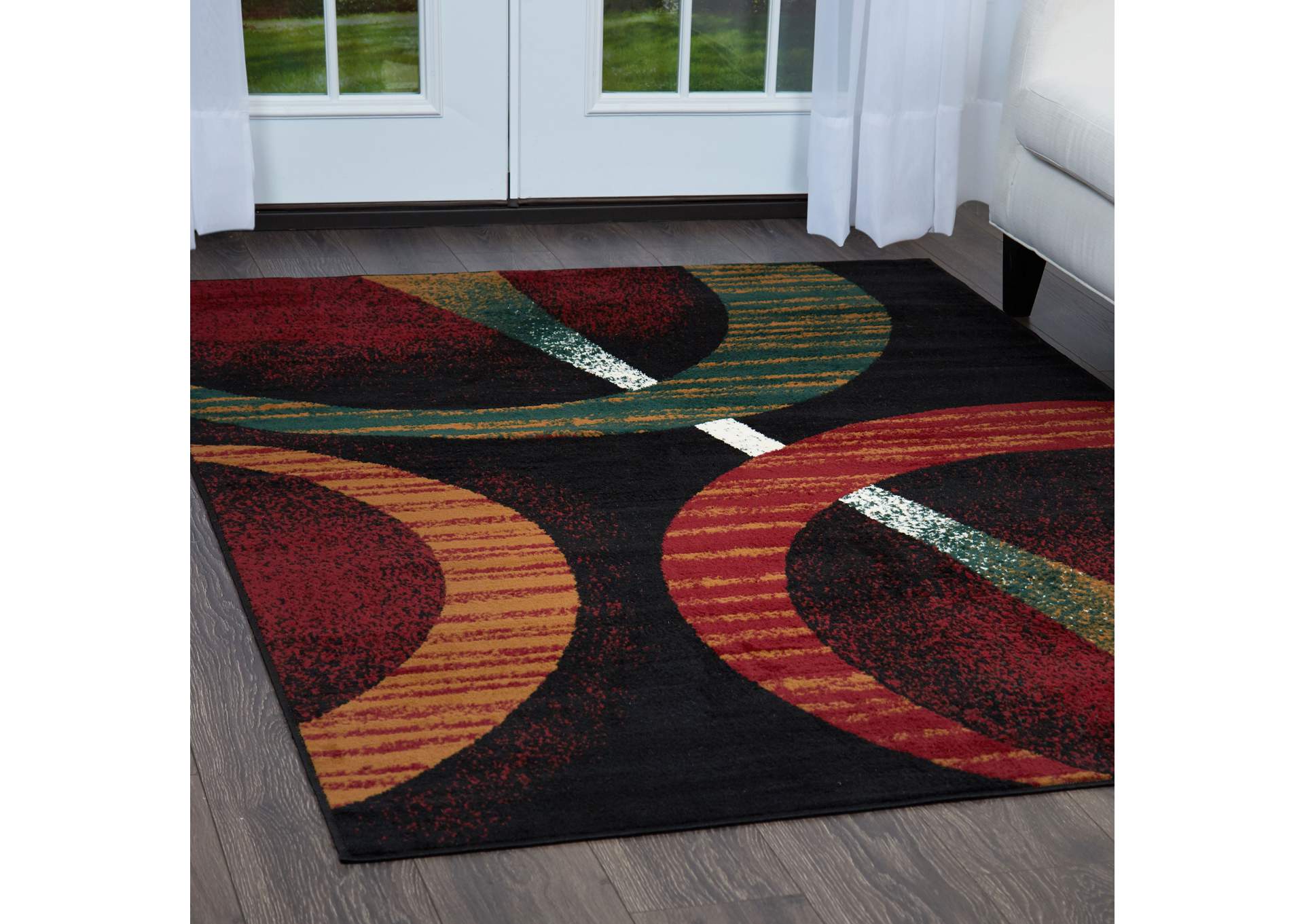 Premium Indus Area Rug Black/Brown, 21"x35",Home Dynamix