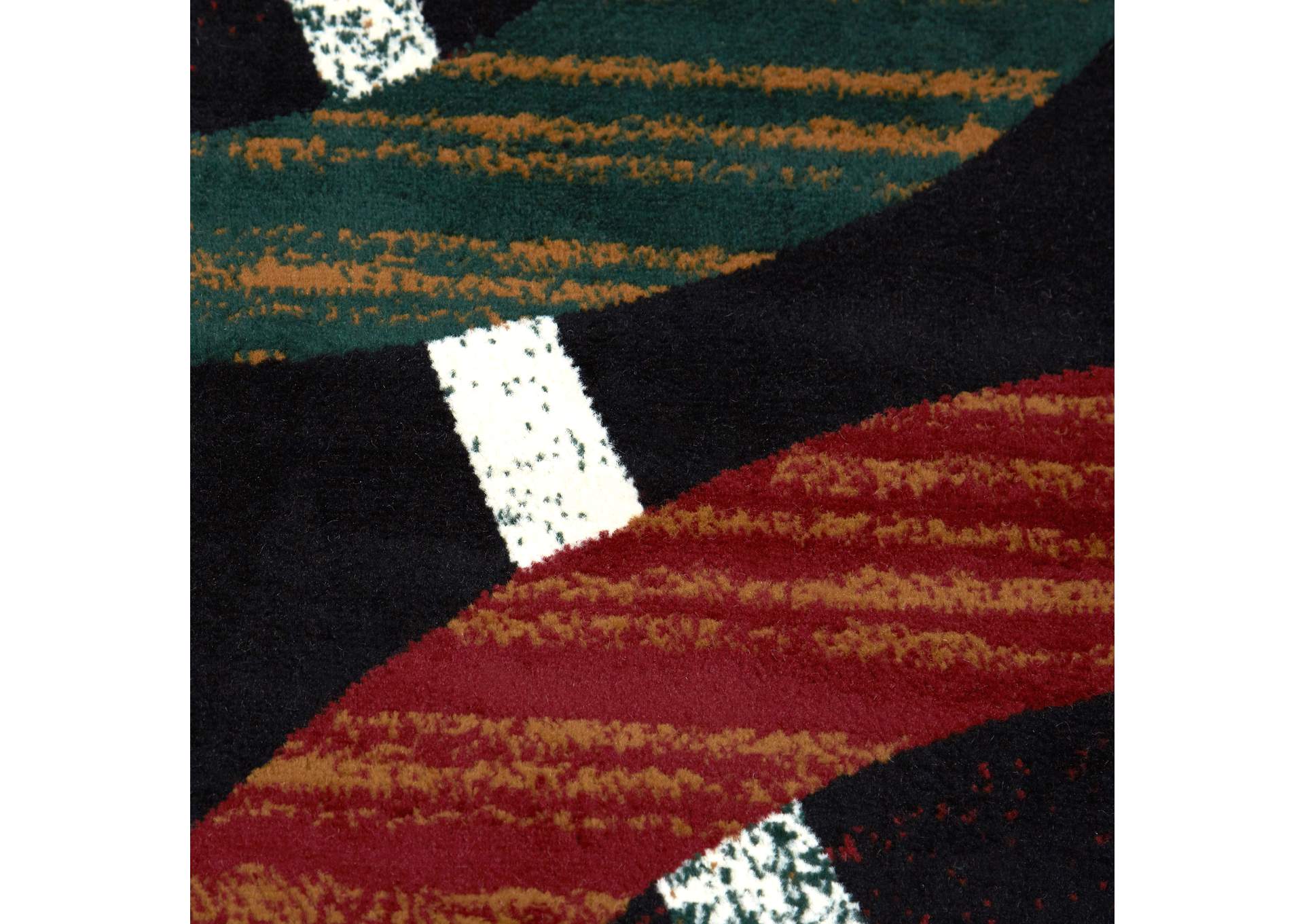 Premium Indus Area Rug Black/Brown, 21"x35",Home Dynamix