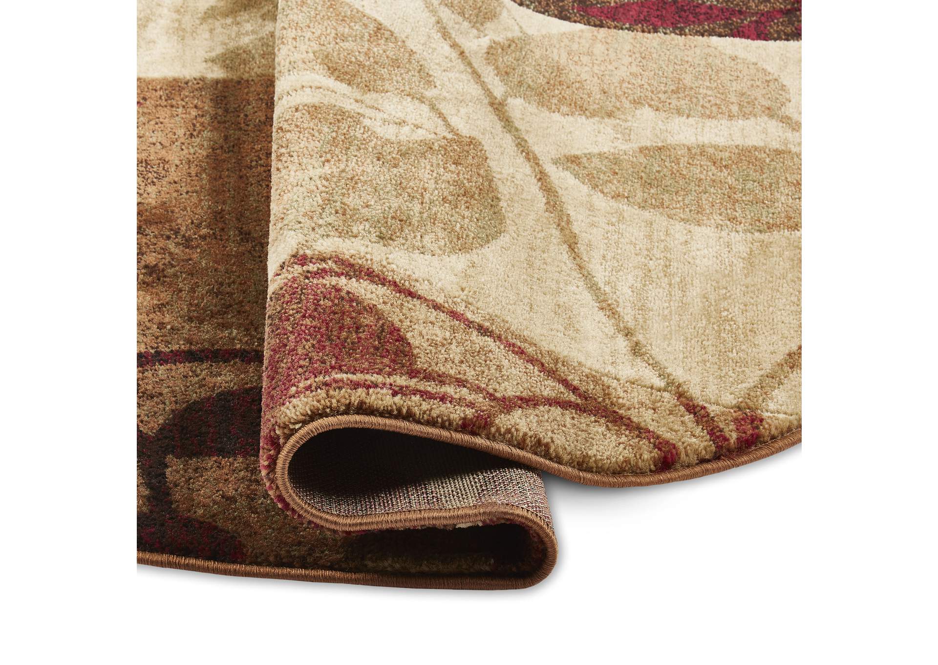 Tribeca Amelia Area Rug Beige/Brown, 7'10" Round,Home Dynamix