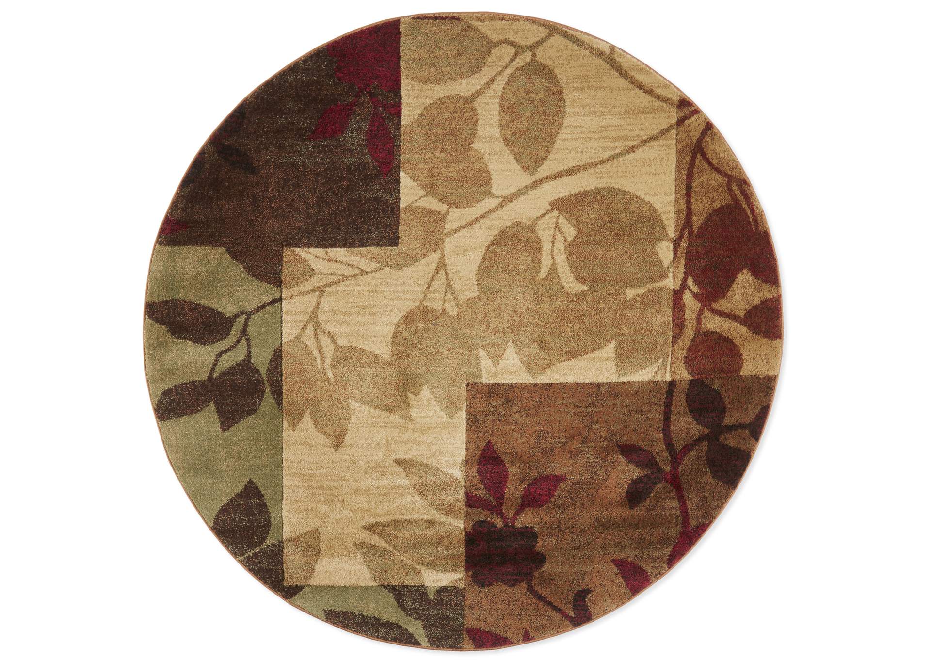 Tribeca Amelia Area Rug Beige/Brown, 7'10" Round,Home Dynamix