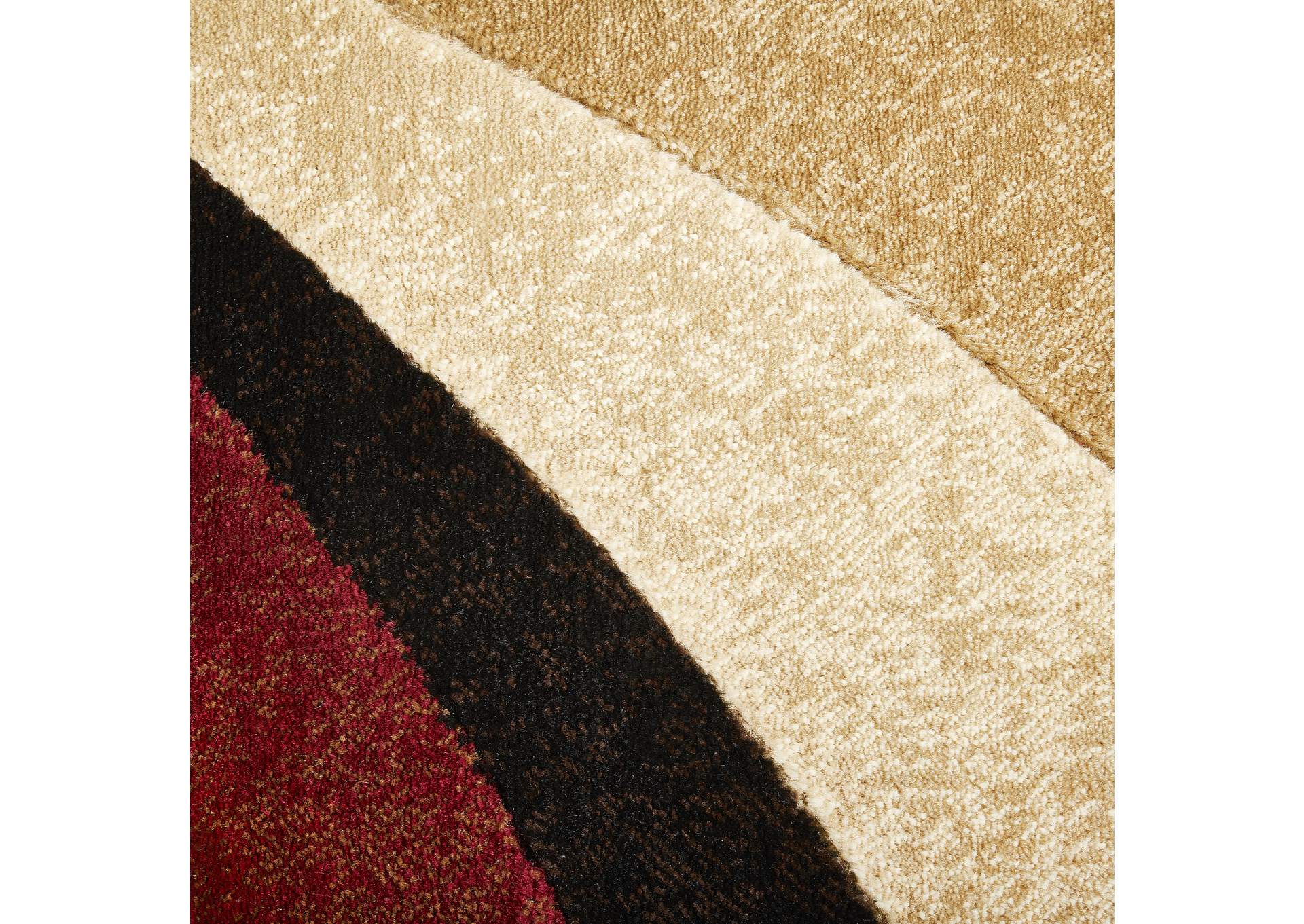 Tribeca Slade Area Rug Brown/Red, 7'10" Round,Home Dynamix