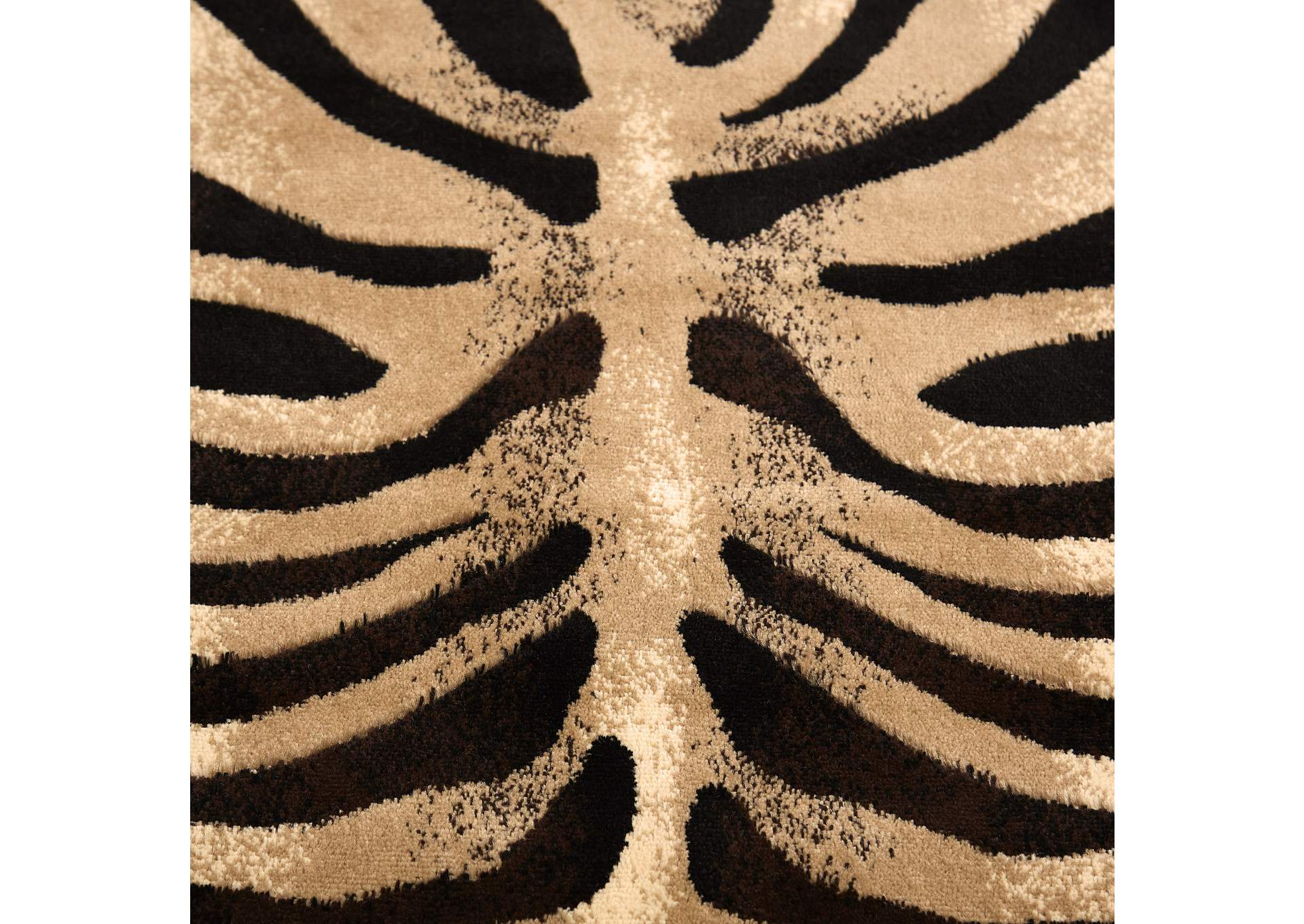 Tribeca Fawn Area Rug Black/Ivory, 7'10" Round,Home Dynamix