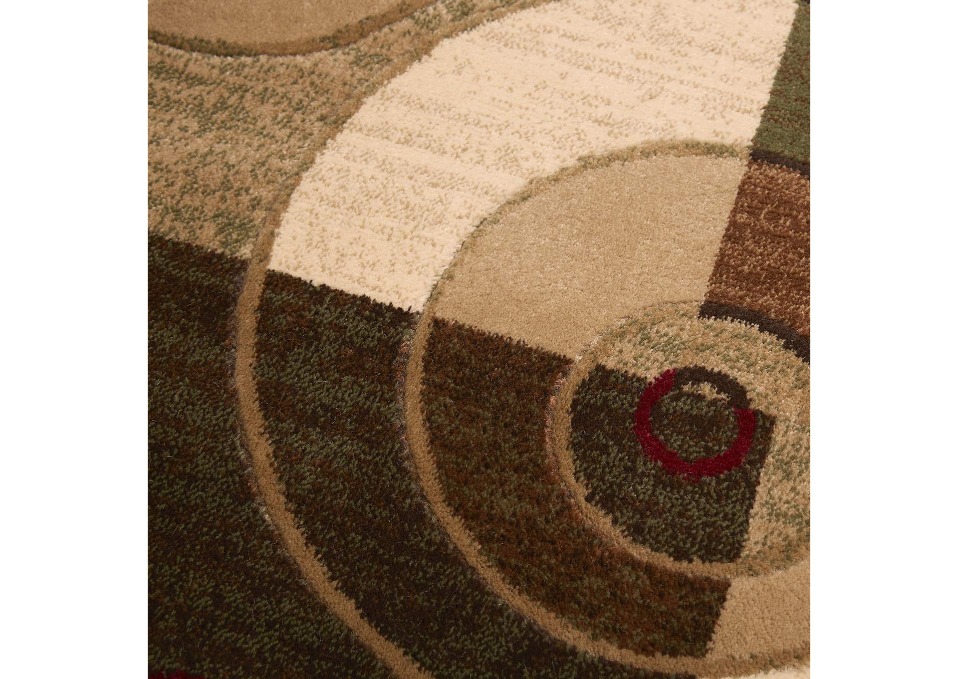 Tribeca Hiram Area Rug Beige/Green, 7'10" Round,Home Dynamix