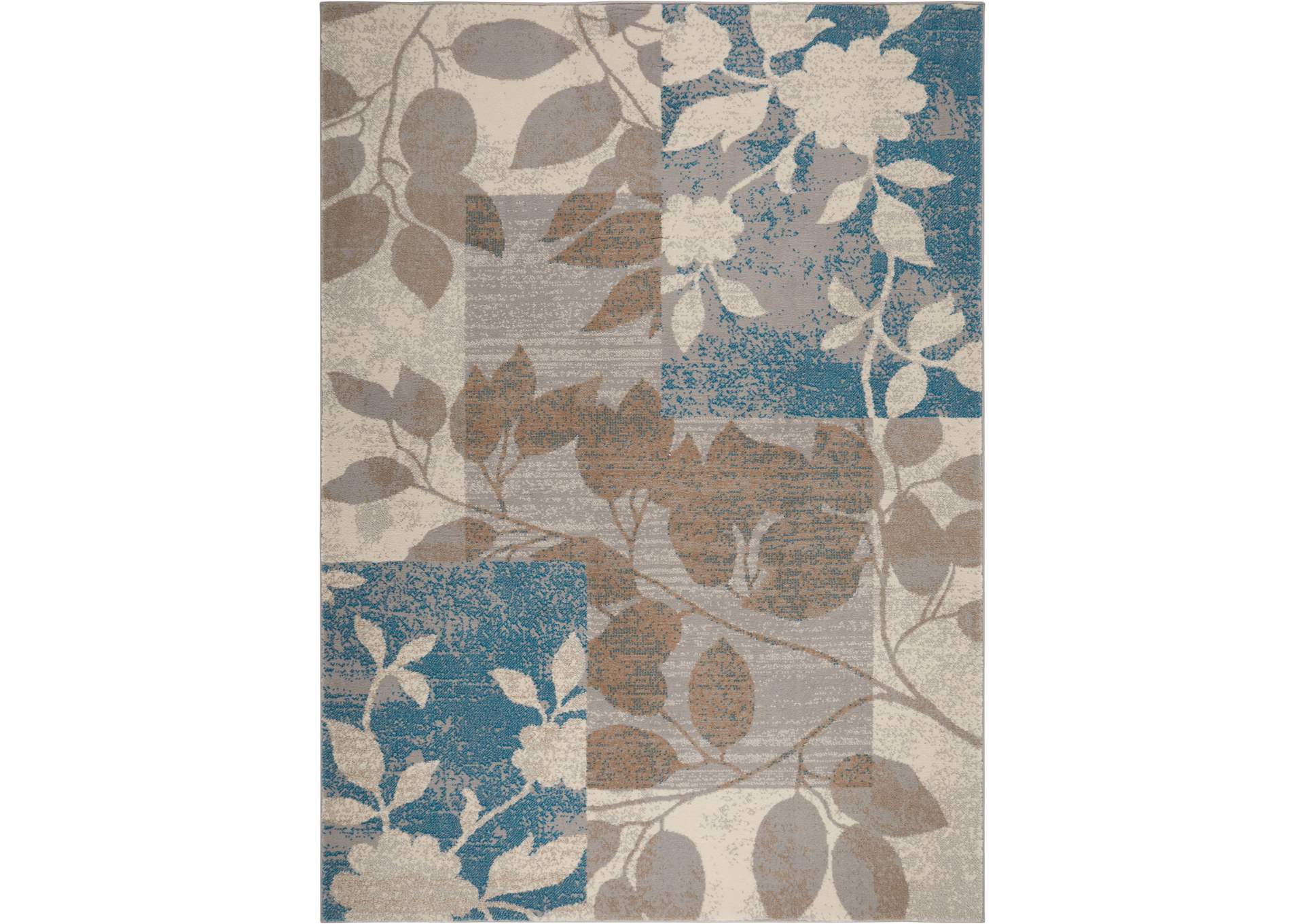 Tremont Hillsboro Area Rug Beige/Blue, 21"x35",Home Dynamix